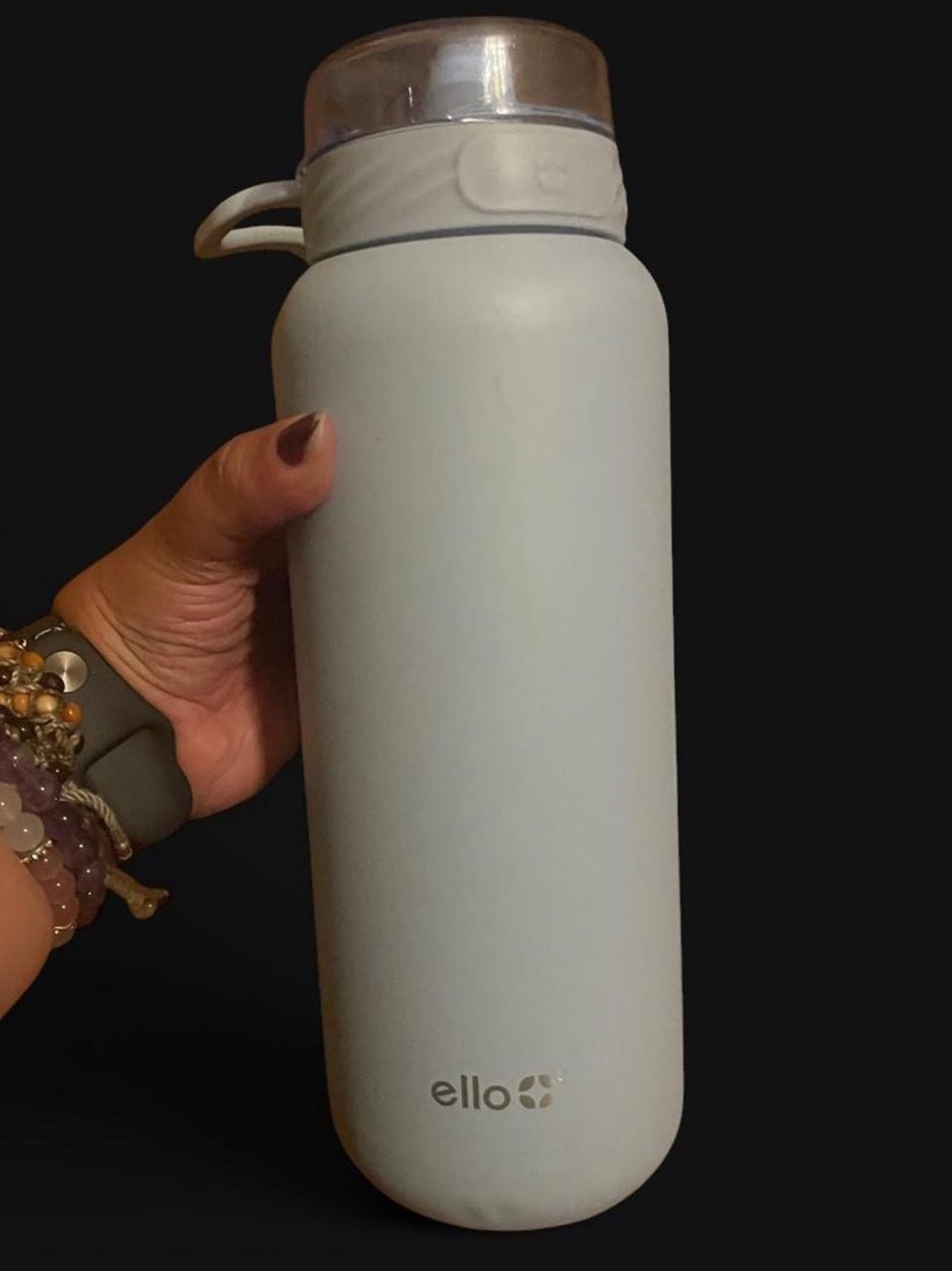 Ello 32oz Stainless Steel Water Bottle Powder Blue Locking Lid & Straw